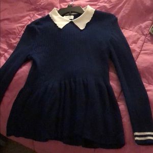 Navy Blue collared sweater
